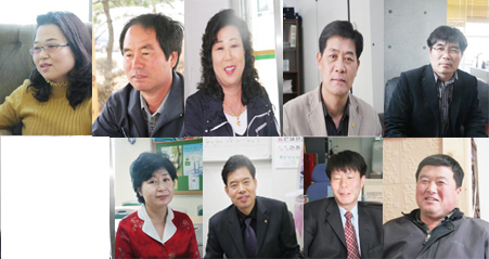 ▲ 왼쪽에서부터 김명량, 문형철, 배명호, 박병근, 박철진, 유완식, 이부원, 이종석, 한충기
