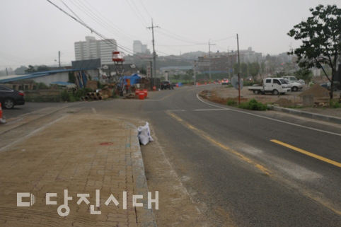 ▲ 현재 인도 공사 중인 우강송산지구