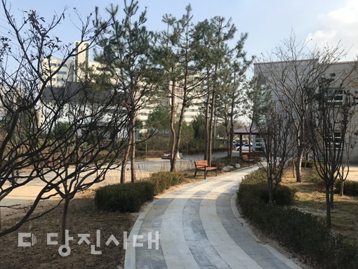 ▲ 당진시남부노인복지관에 조성된 나눔숲