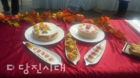 ▲ 안순옥 대표가 만든 단호박 떡케이크