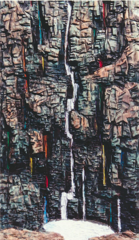▲ 박동구 화가의 목각 작품 ‘주상절리(꿈)’