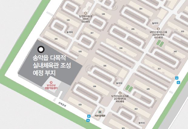 ▲ 다목적 실내체육관이 조성될 예정 부지
