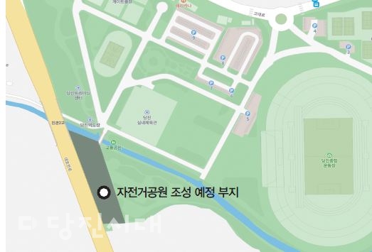 ▲ 당진종합운동장 유휴부지. 이곳에 자전거공원이 조성될 계획이다.
