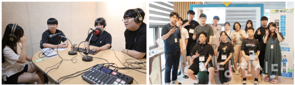 영상 교육 장면 및 미디어교육 참여 학생들 모습