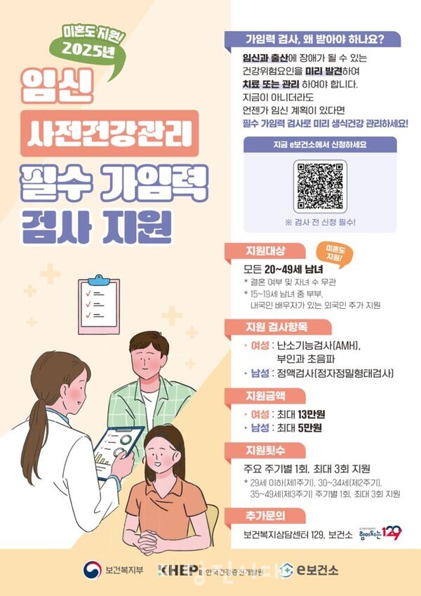 당진시보건소가 임신을 준비하는 모든 20~49세 남녀(사실혼, 예비부부 포함)를 대상으로 임신 사전건강관리 지원사업을 추진한다.