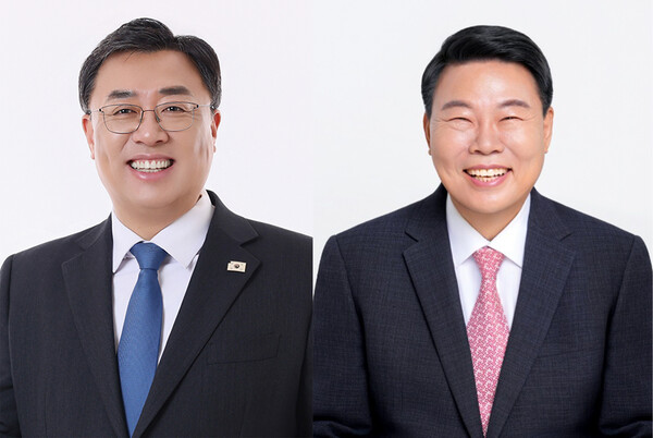 더불어민주당 김기재 당진시장 후보와 국민의힘 오성환 당진시장 후보