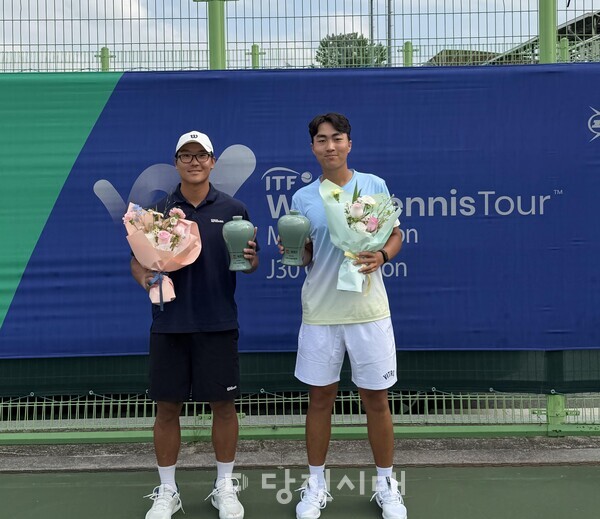 오찬영 당진시청 테니스단 선수가 ‘2026 제1차 ITF 하나증권 김천 국제남자테니스투어대회(M15)’ 복식 경기에서 우승했다.
